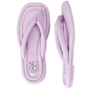 No Boundaries Memory Foam Puffy Flip Flop Sandals Lavender Lilac Size 10 11 NWT